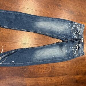 Zara Denim with Pearl Accents